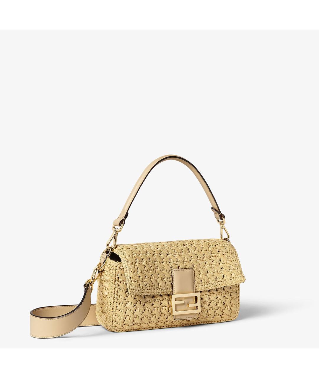 FENDI Бежевая пелетеная сумка через плечо, фото 2