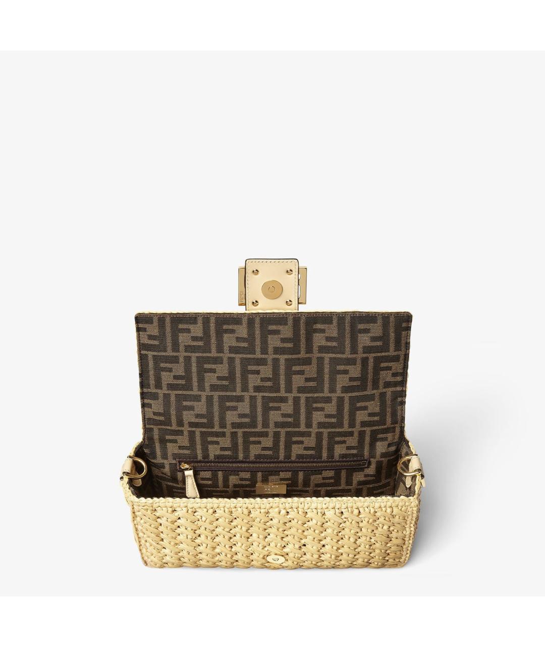 FENDI Бежевая пелетеная сумка через плечо, фото 4