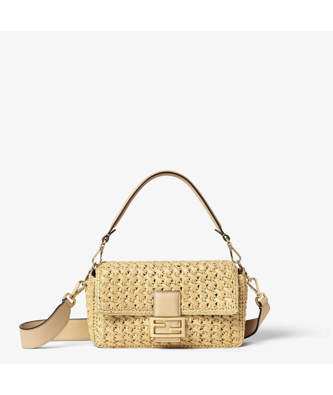 FENDI Бежевая пелетеная сумка через плечо, фото 6