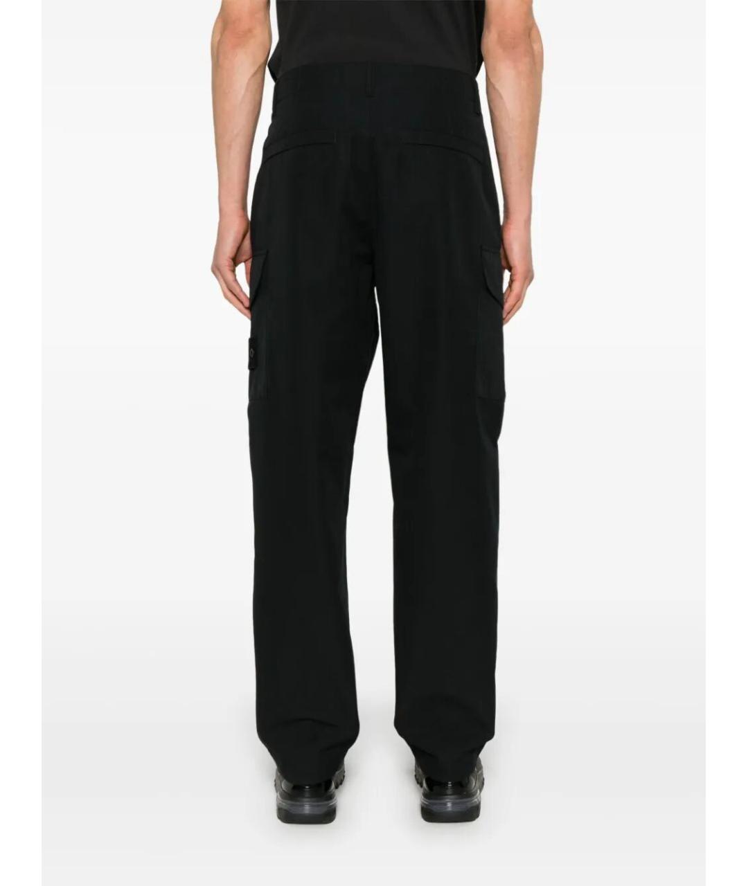 STONE ISLAND Черные хлопковые повседневные брюки, фото 4
