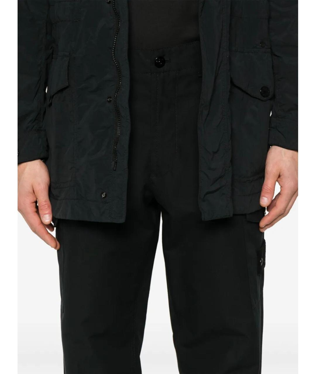 STONE ISLAND Черные хлопковые повседневные брюки, фото 5
