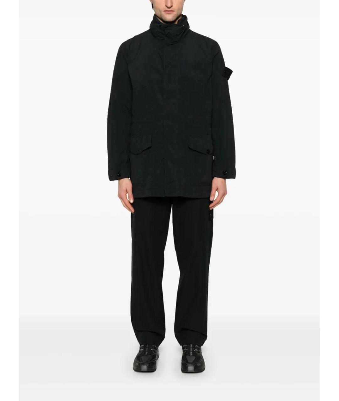 STONE ISLAND Черные хлопковые повседневные брюки, фото 3