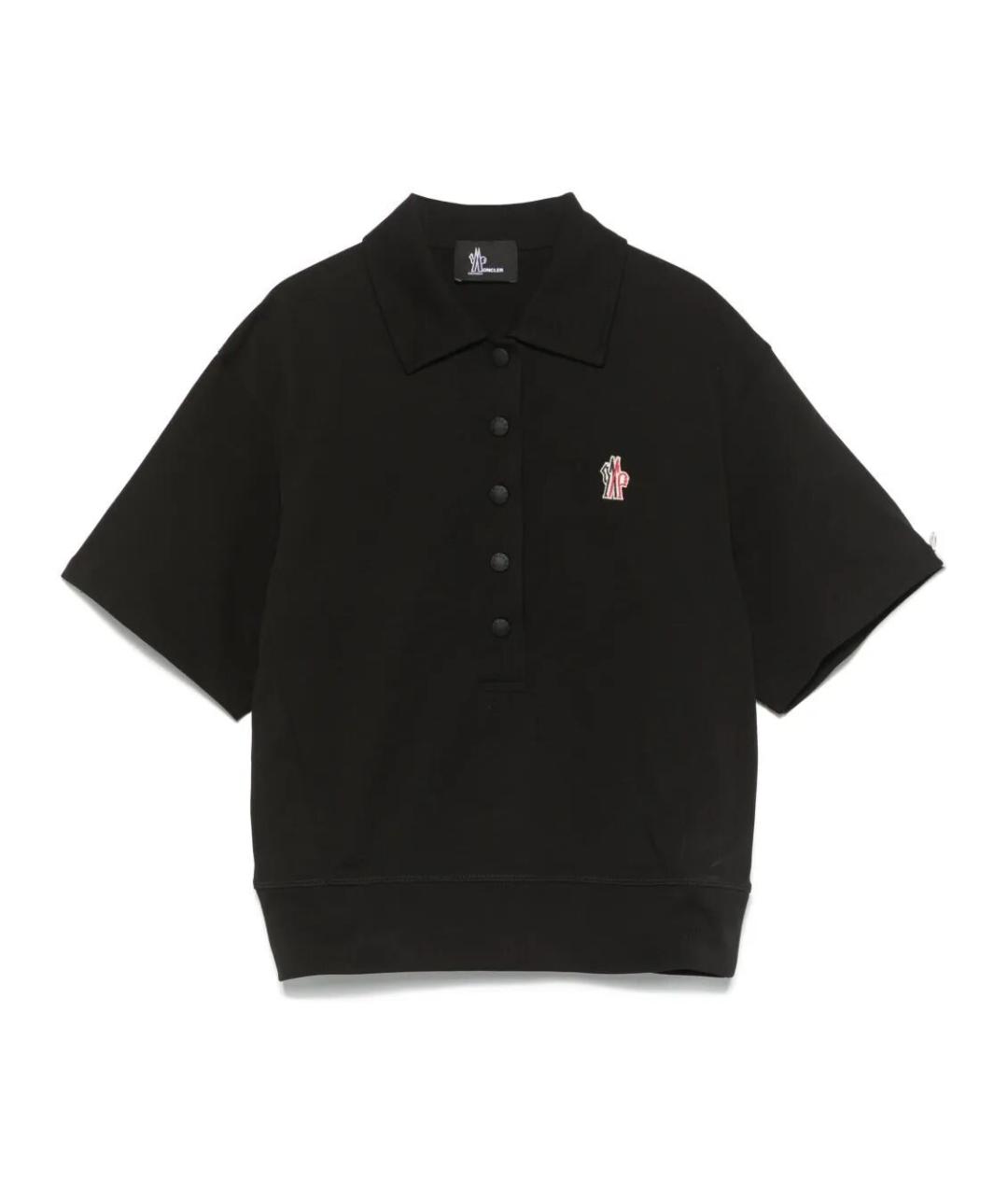 MONCLER Черная хлопковая футболка, фото 1