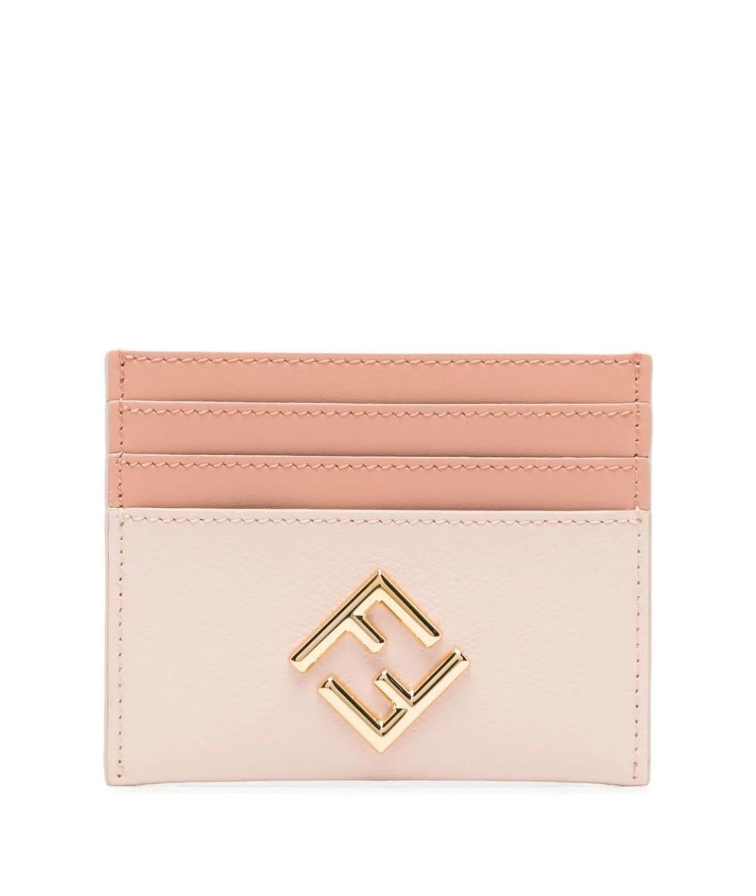 FENDI Розовый кожаный кардхолдер, фото 1