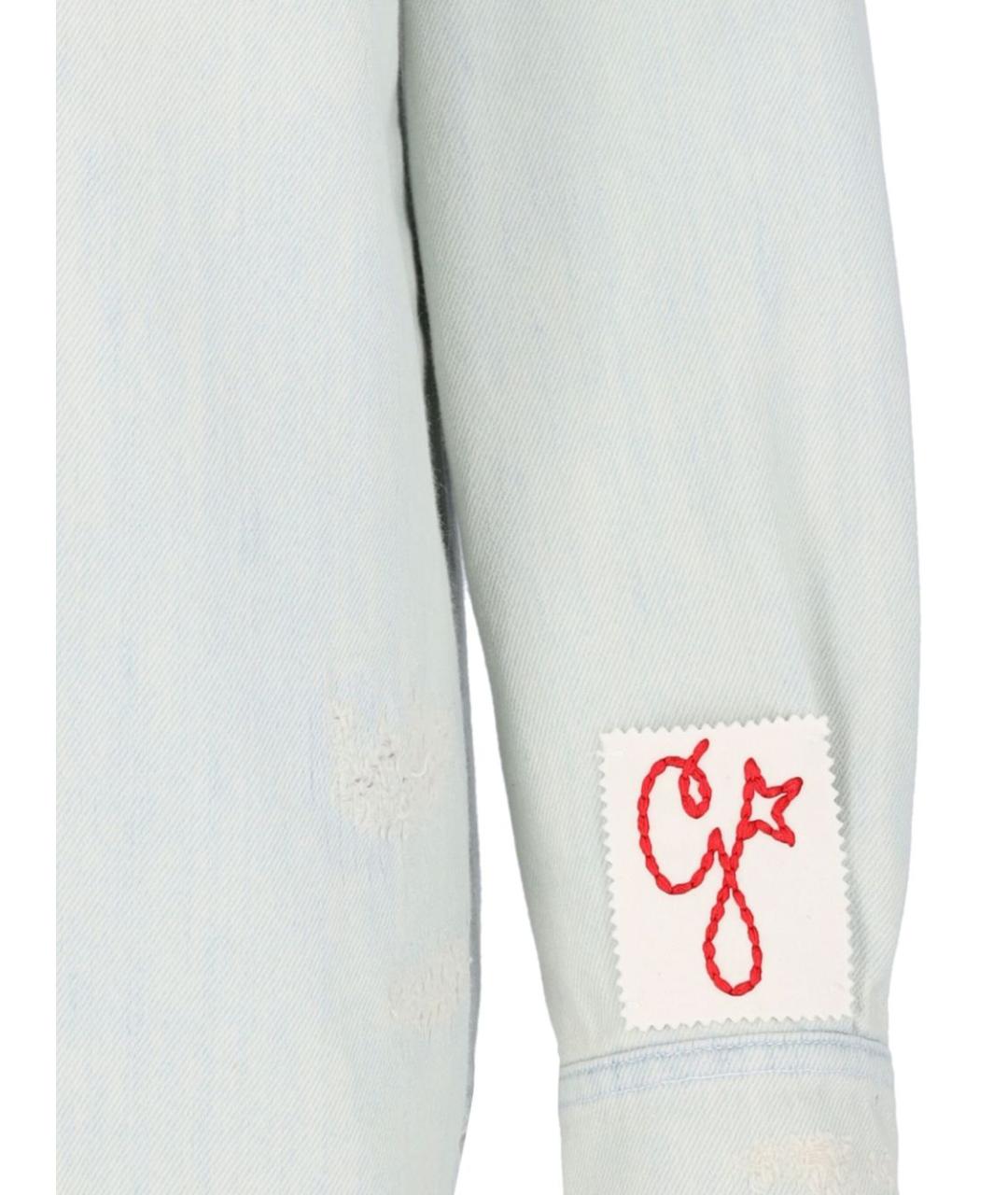GOLDEN GOOSE DELUXE BRAND Голубая хлопковая рубашка, фото 3