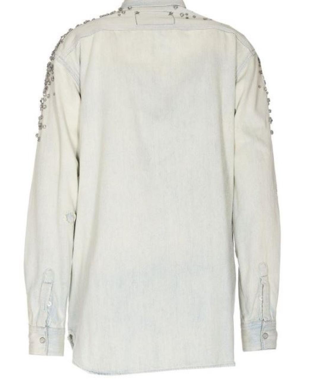 GOLDEN GOOSE DELUXE BRAND Голубая хлопковая рубашка, фото 2