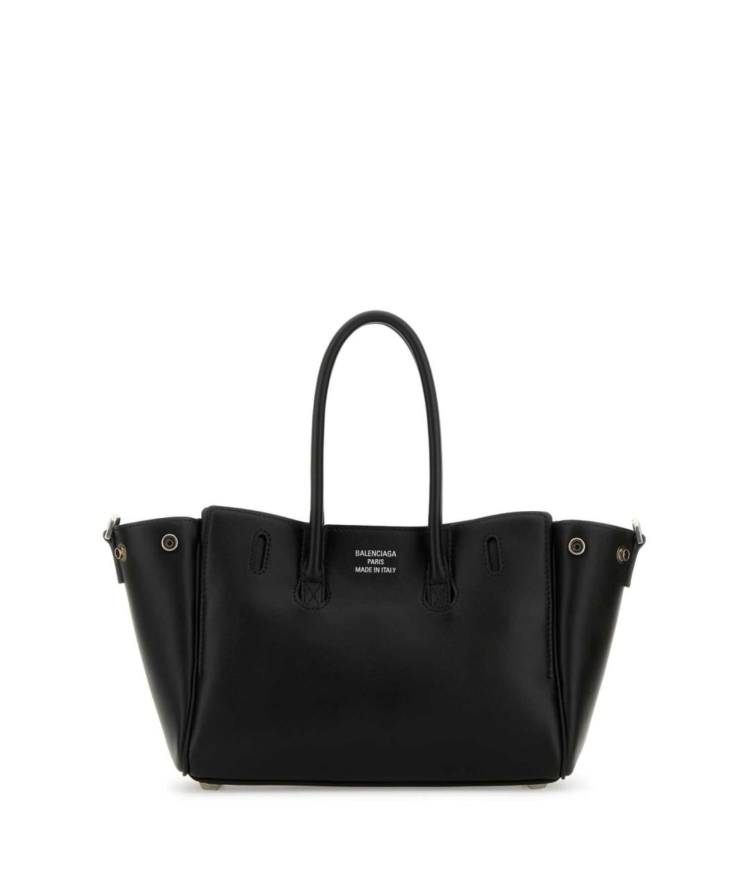 BALENCIAGA Черная кожаная сумка тоут, фото 3