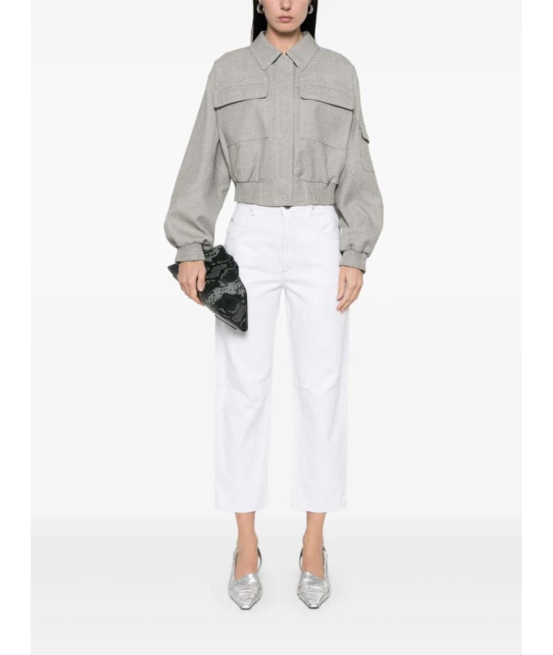 ISABEL MARANT Белые хлопковые прямые брюки, фото 2