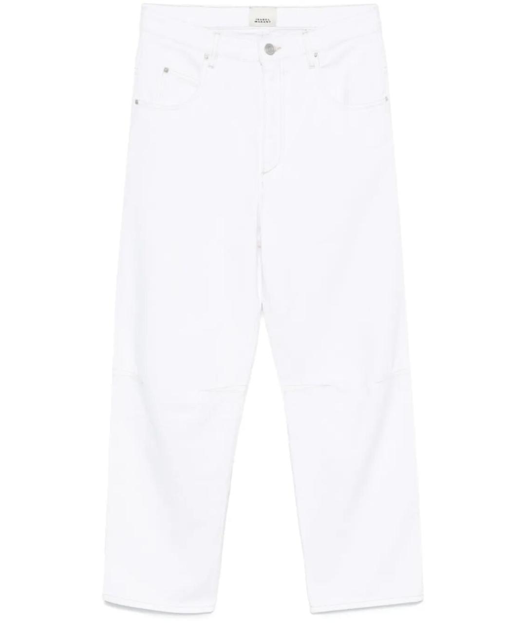 ISABEL MARANT Белые хлопковые прямые брюки, фото 1
