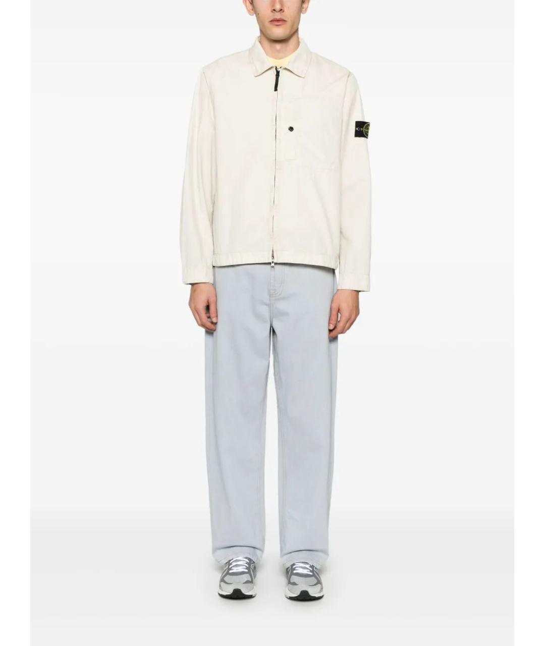 STONE ISLAND Бежевая хлопковая кэжуал рубашка, фото 2