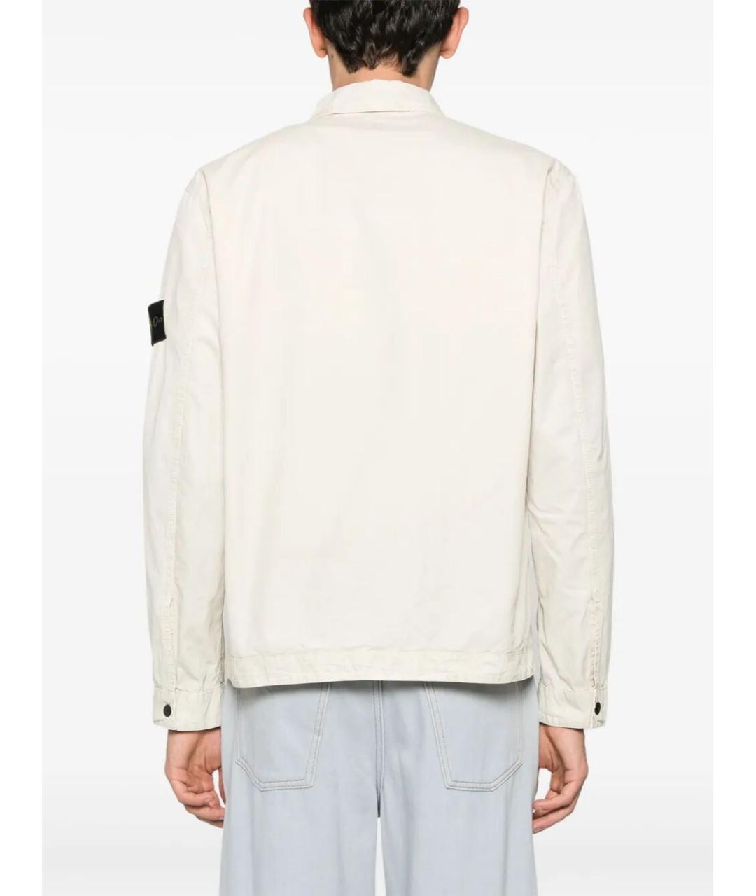 STONE ISLAND Бежевая хлопковая кэжуал рубашка, фото 3