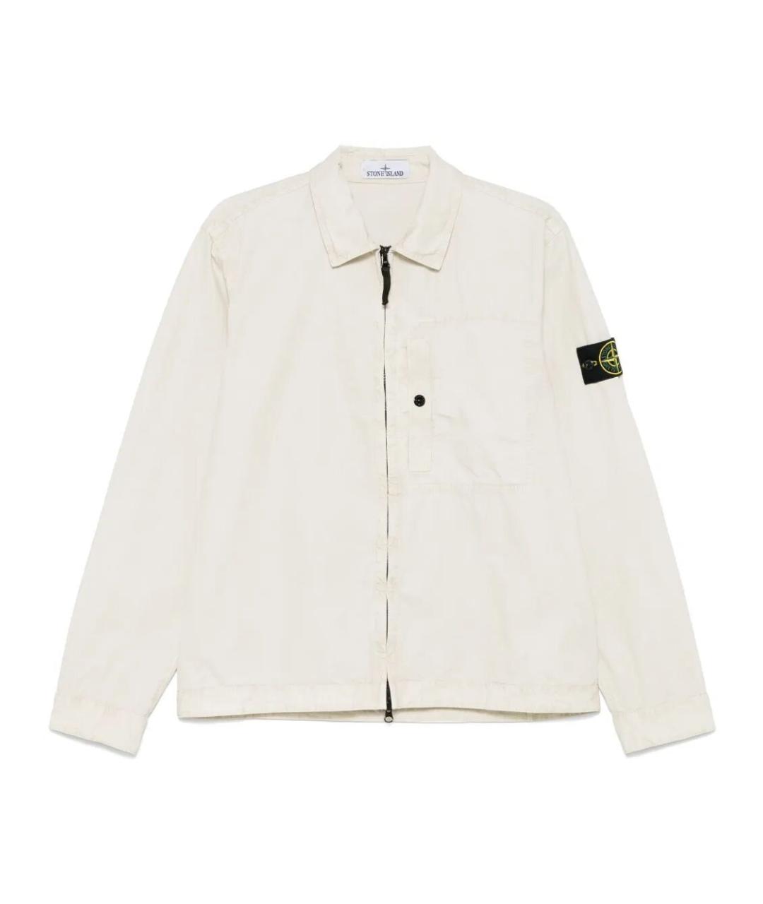 STONE ISLAND Бежевая хлопковая кэжуал рубашка, фото 1