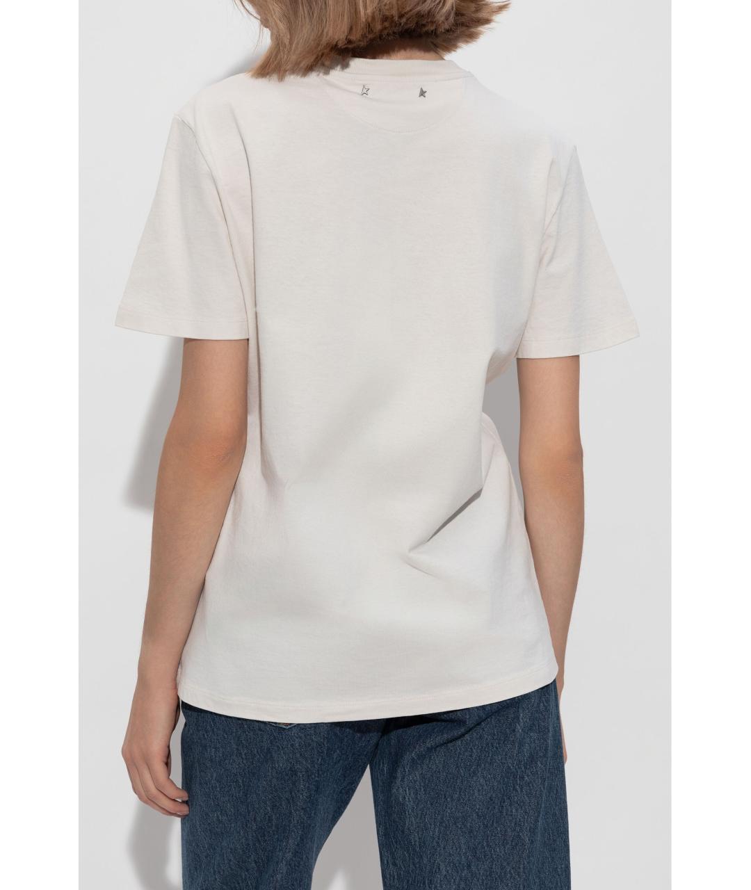 GOLDEN GOOSE DELUXE BRAND Белая хлопковая футболка, фото 2