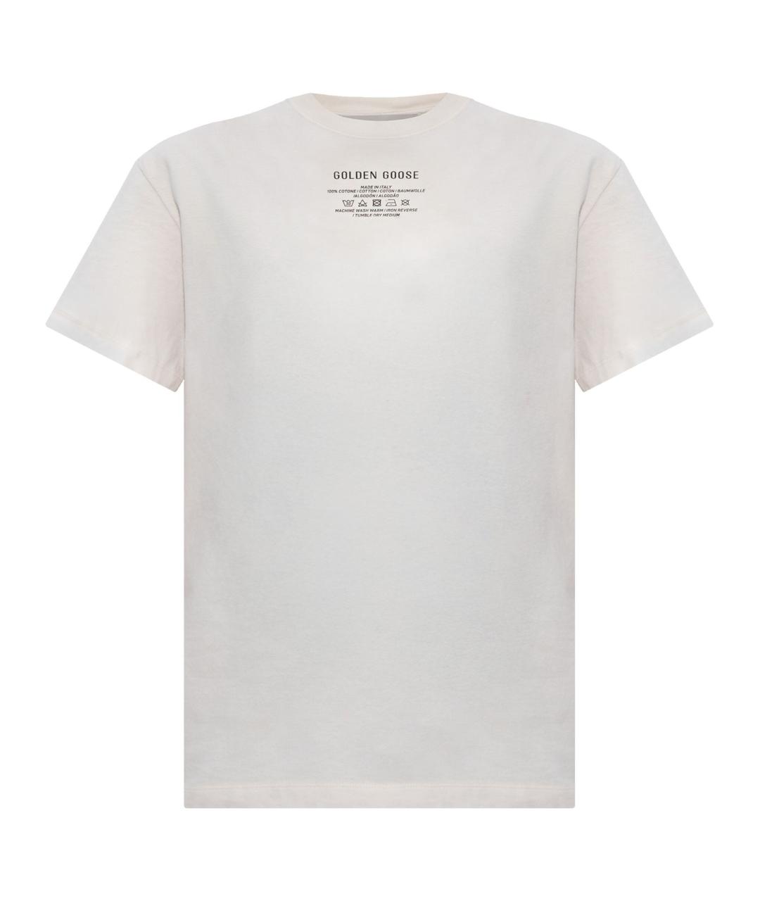 GOLDEN GOOSE DELUXE BRAND Белая хлопковая футболка, фото 1
