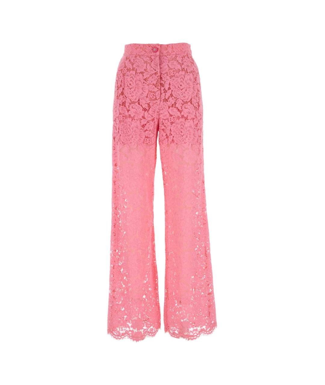 DOLCE&GABBANA Розовые хлопковые прямые брюки, фото 1