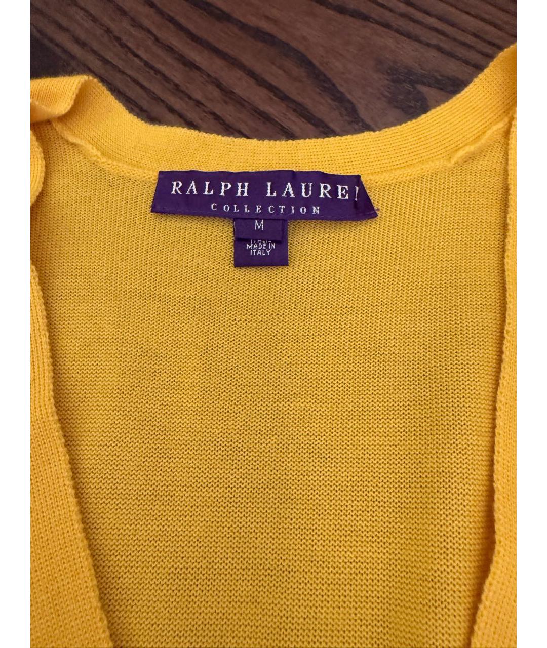 RALPH LAUREN Желтый кашемировый кардиган, фото 2