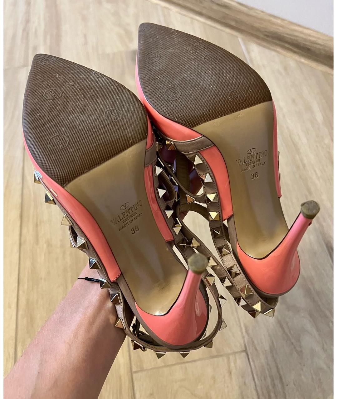 VALENTINO Коралловые туфли из лакированной кожи, фото 5