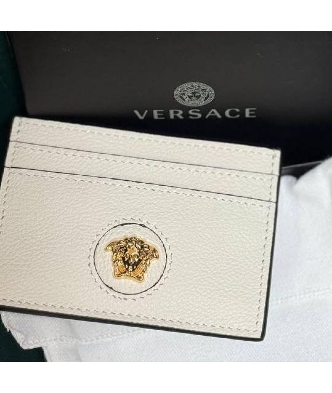 VERSACE Белый кожаный кардхолдер, фото 2