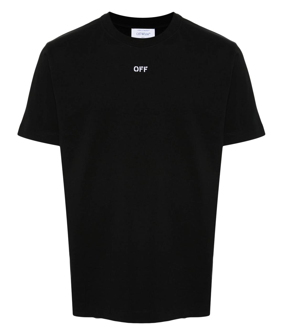 OFF-WHITE Черная хлопковая футболка, фото 1
