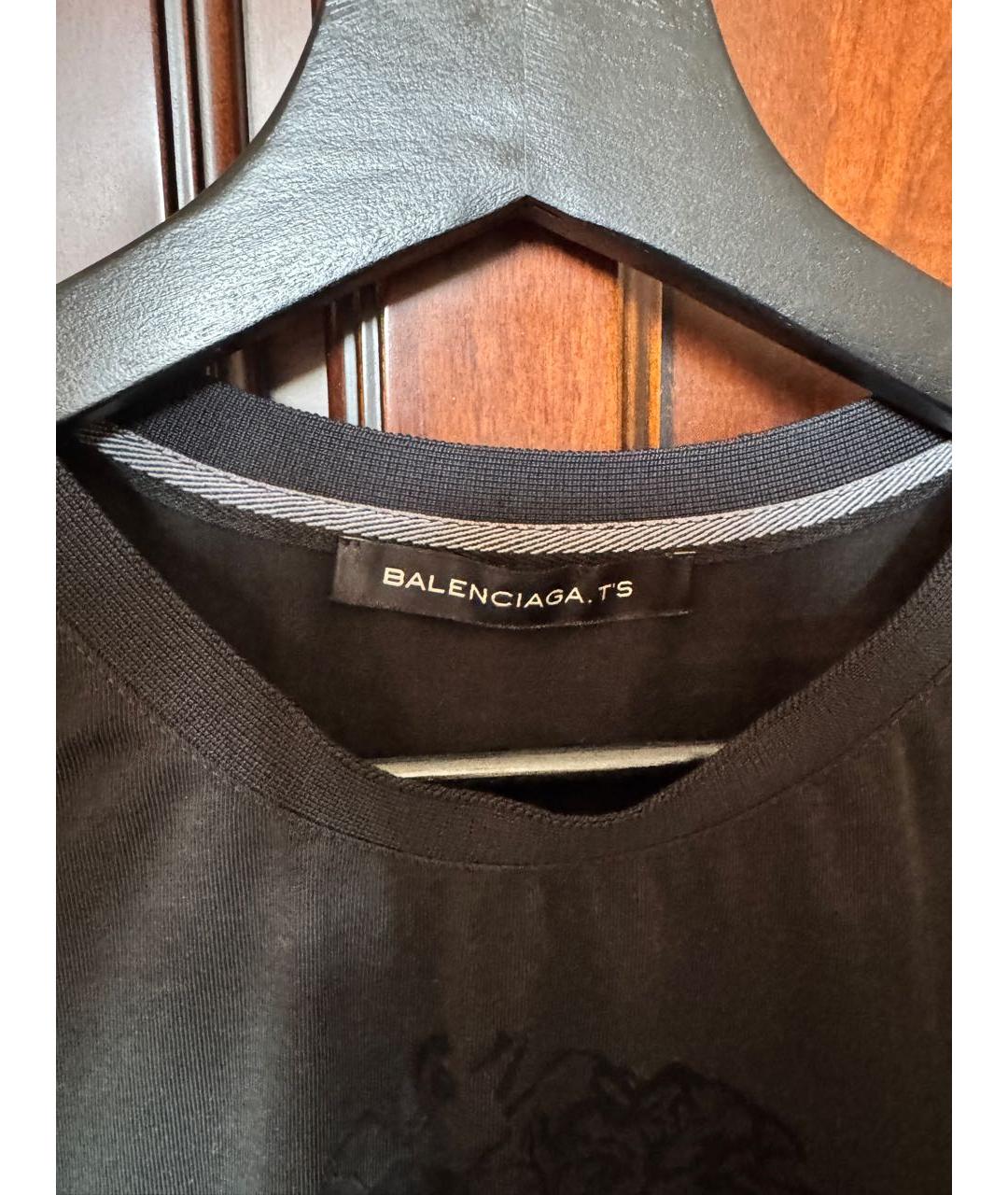 BALENCIAGA Черная хлопковая майка, фото 3