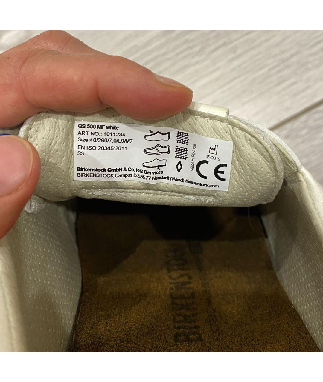 BIRKENSTOCK Белые кожаные высокие кроссовки / кеды, фото 5