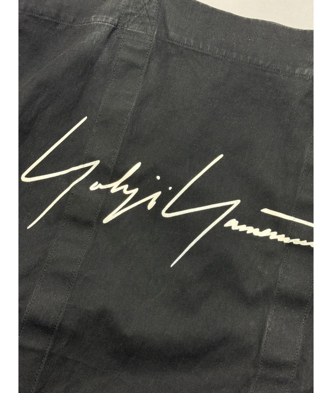 YOHJI YAMAMOTO Черная хлопковая сумка тоут, фото 2