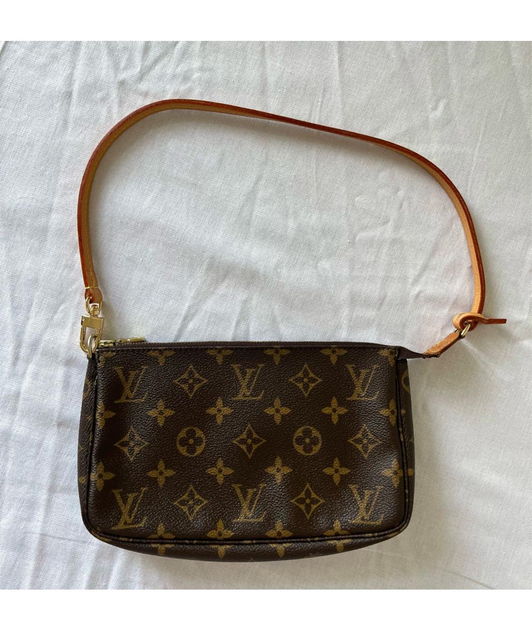 LOUIS VUITTON Коричневая кожаная сумка через плечо, фото 4