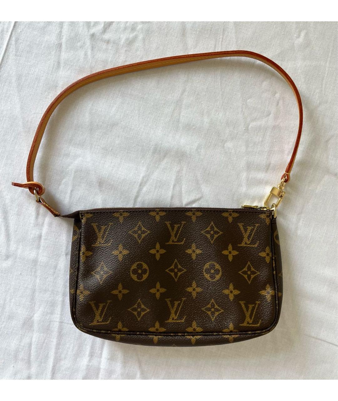 LOUIS VUITTON Коричневая кожаная сумка через плечо, фото 3