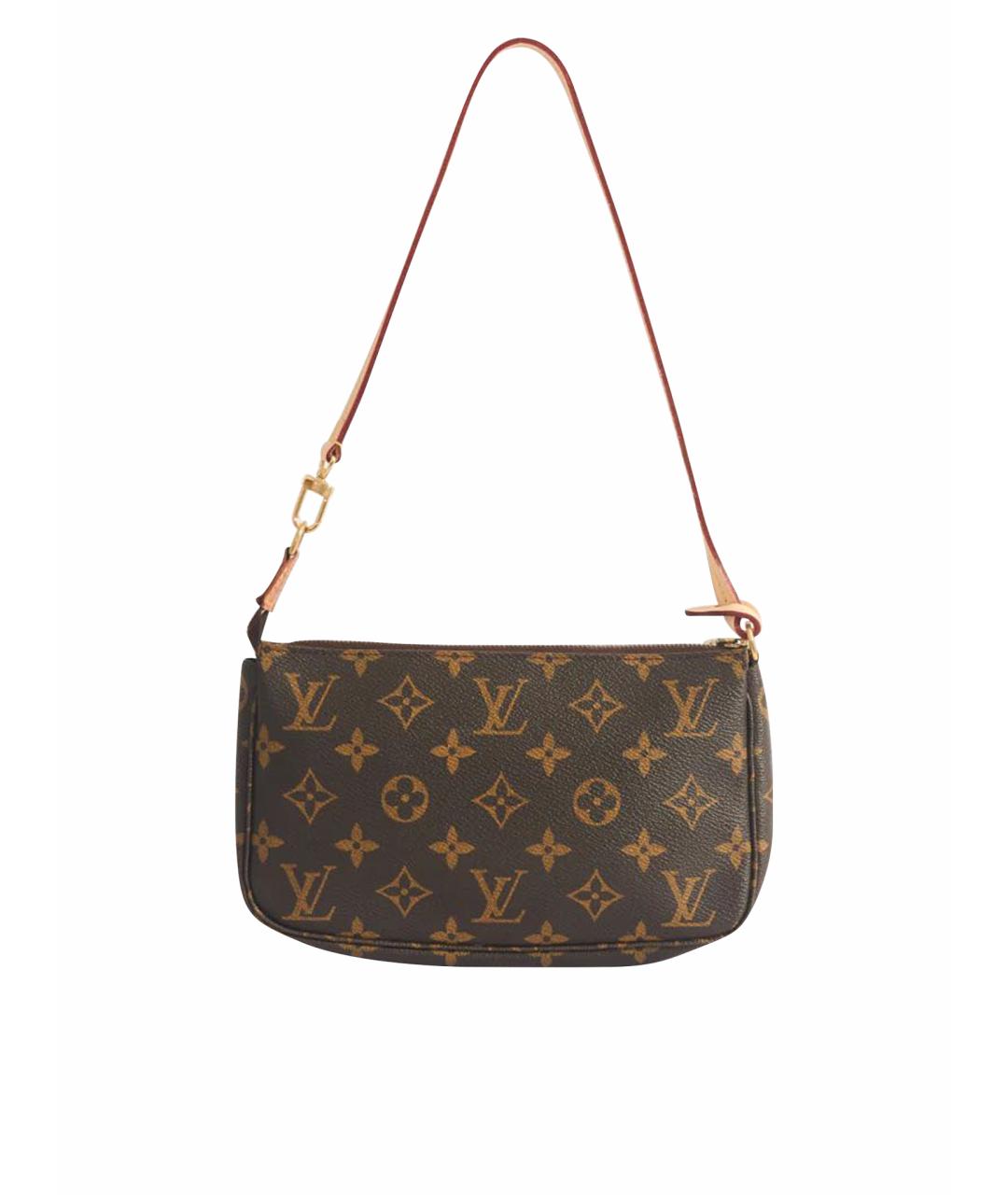LOUIS VUITTON Коричневая кожаная сумка через плечо, фото 1