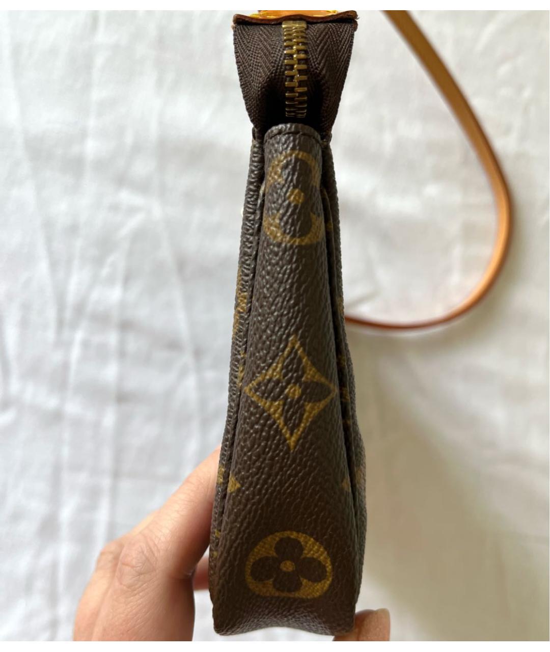 LOUIS VUITTON Коричневая кожаная сумка через плечо, фото 6