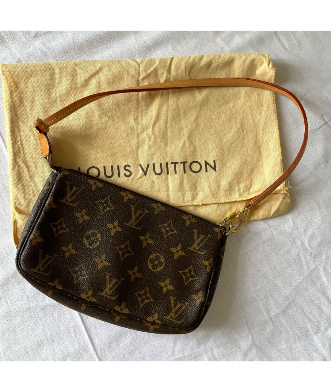 LOUIS VUITTON Коричневая кожаная сумка через плечо, фото 2