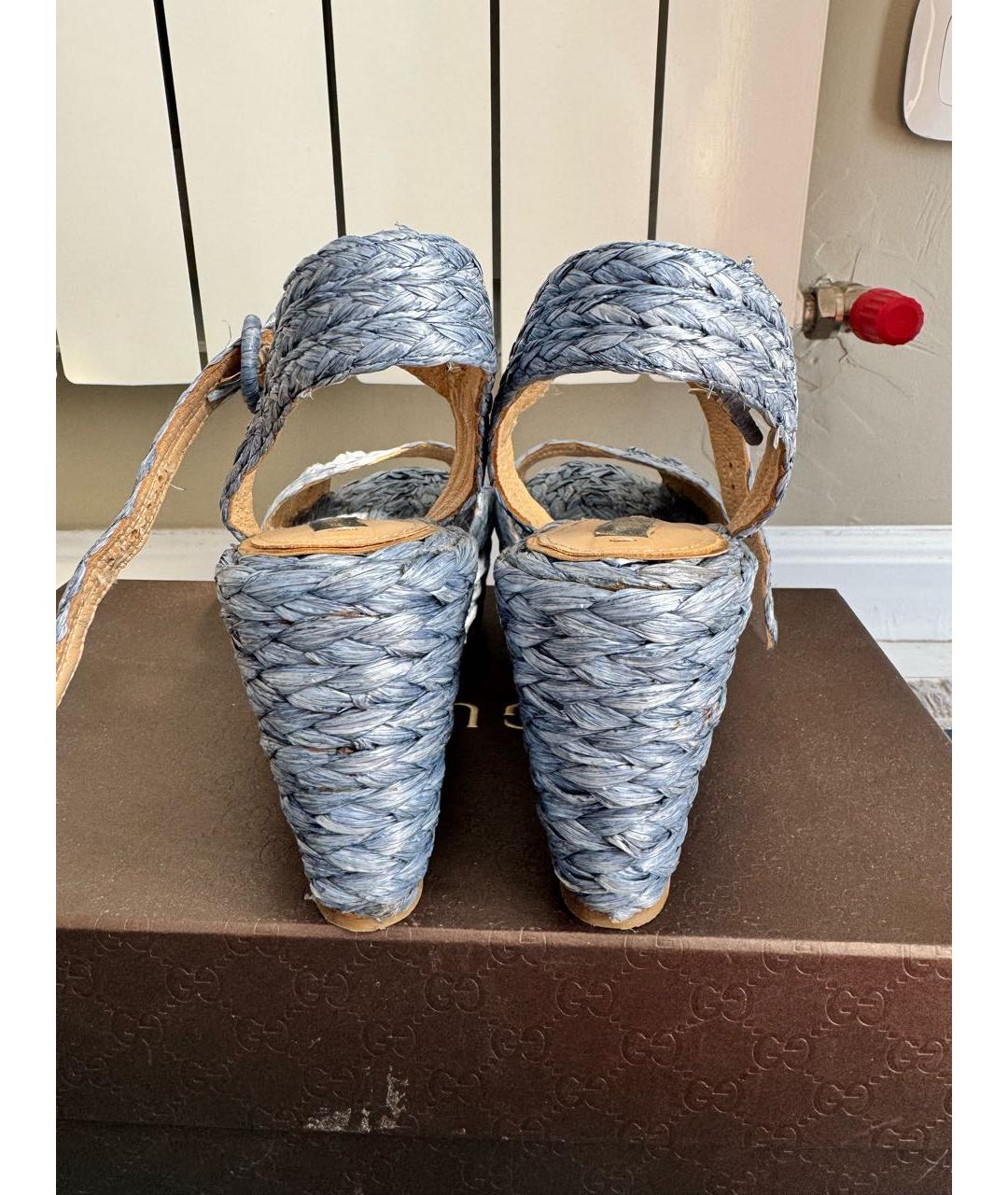 DOLCE&GABBANA Голубые босоножки, фото 4