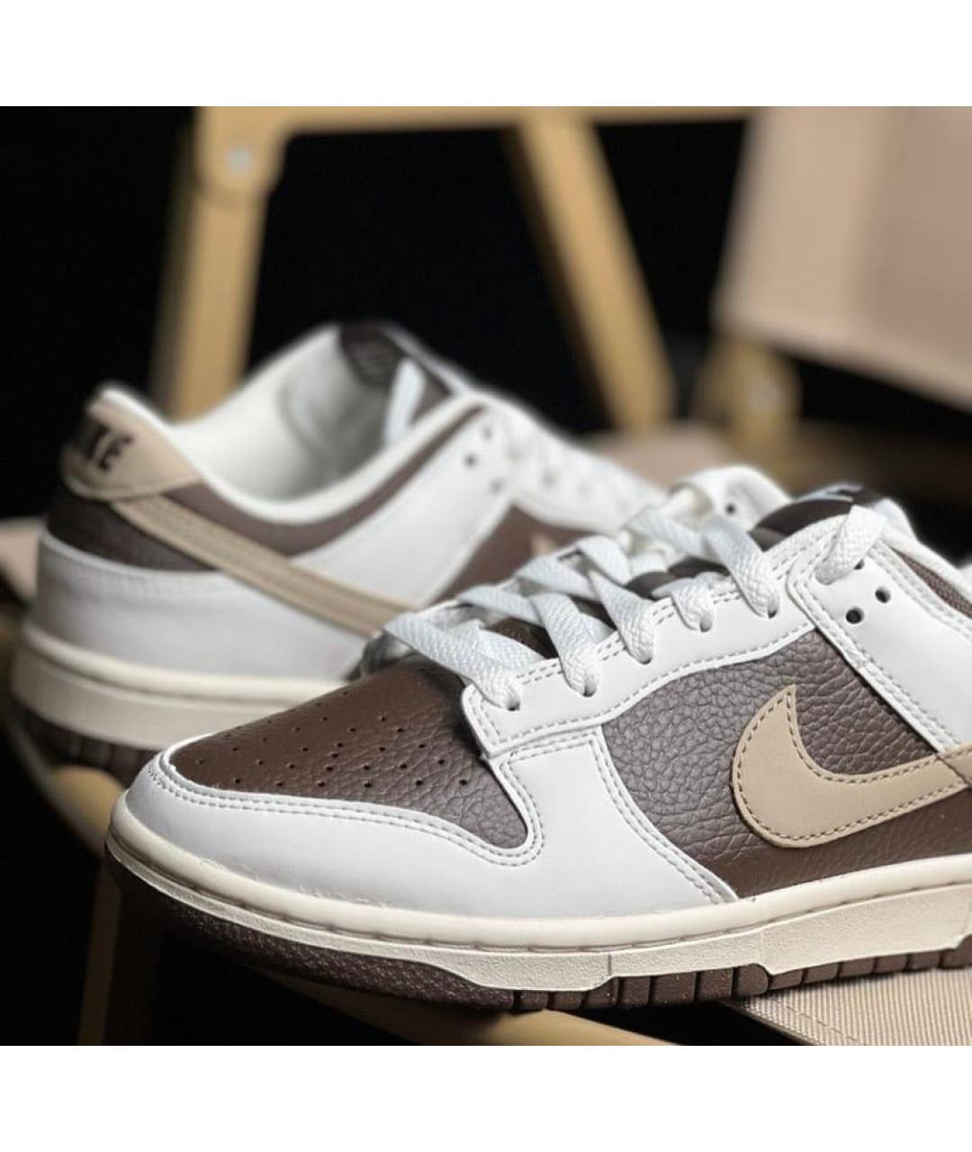 NIKE Коричневые кожаные низкие кроссовки / кеды, фото 8