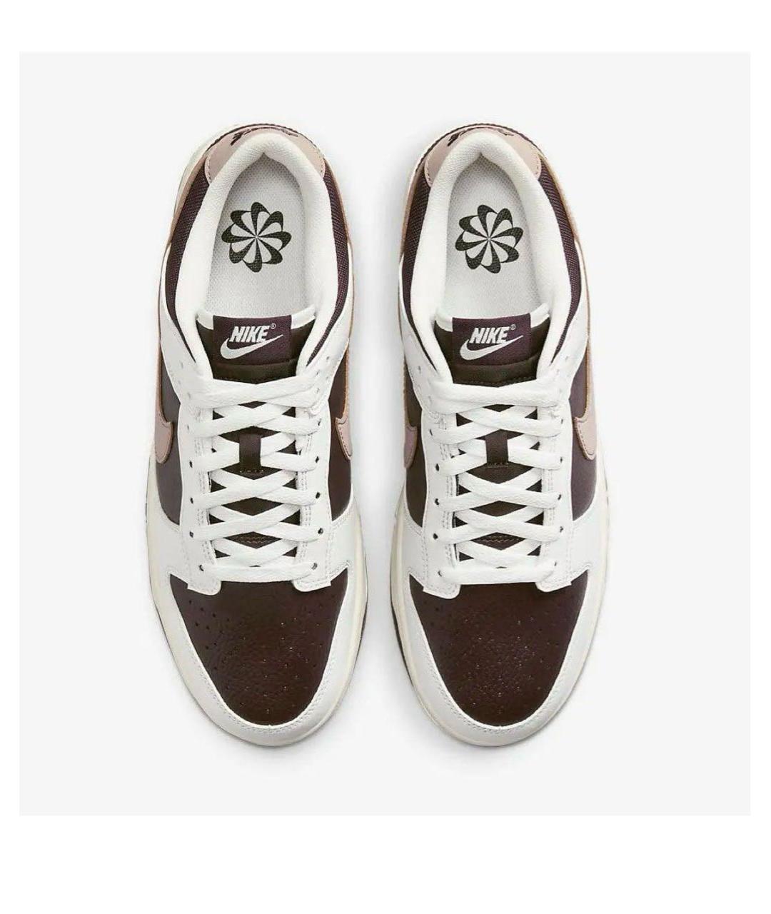 NIKE Коричневые кожаные низкие кроссовки / кеды, фото 2