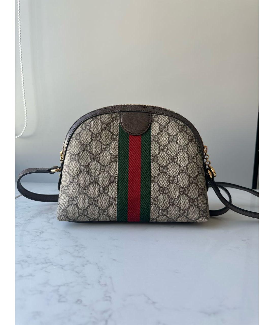 GUCCI Коричневая кожаная сумка через плечо, фото 3