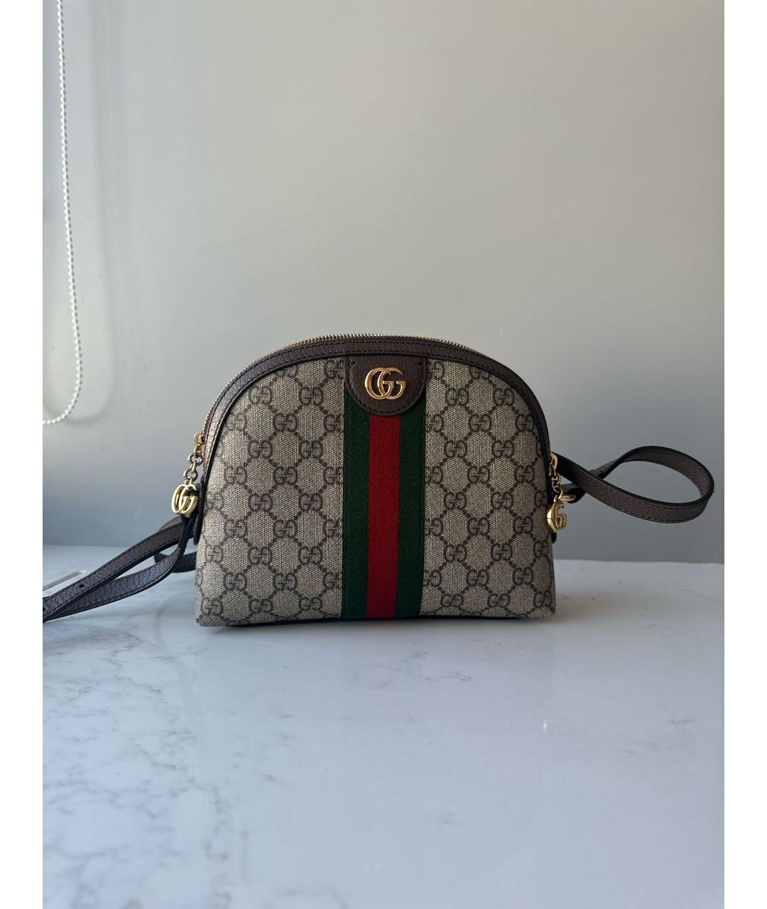 GUCCI Коричневая кожаная сумка через плечо, фото 7