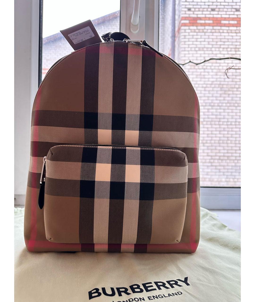 BURBERRY Бежевый тканевый рюкзак, фото 5