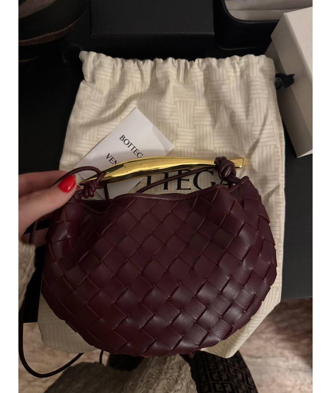 BOTTEGA VENETA Бордовая кожаная сумка с короткими ручками, фото 8