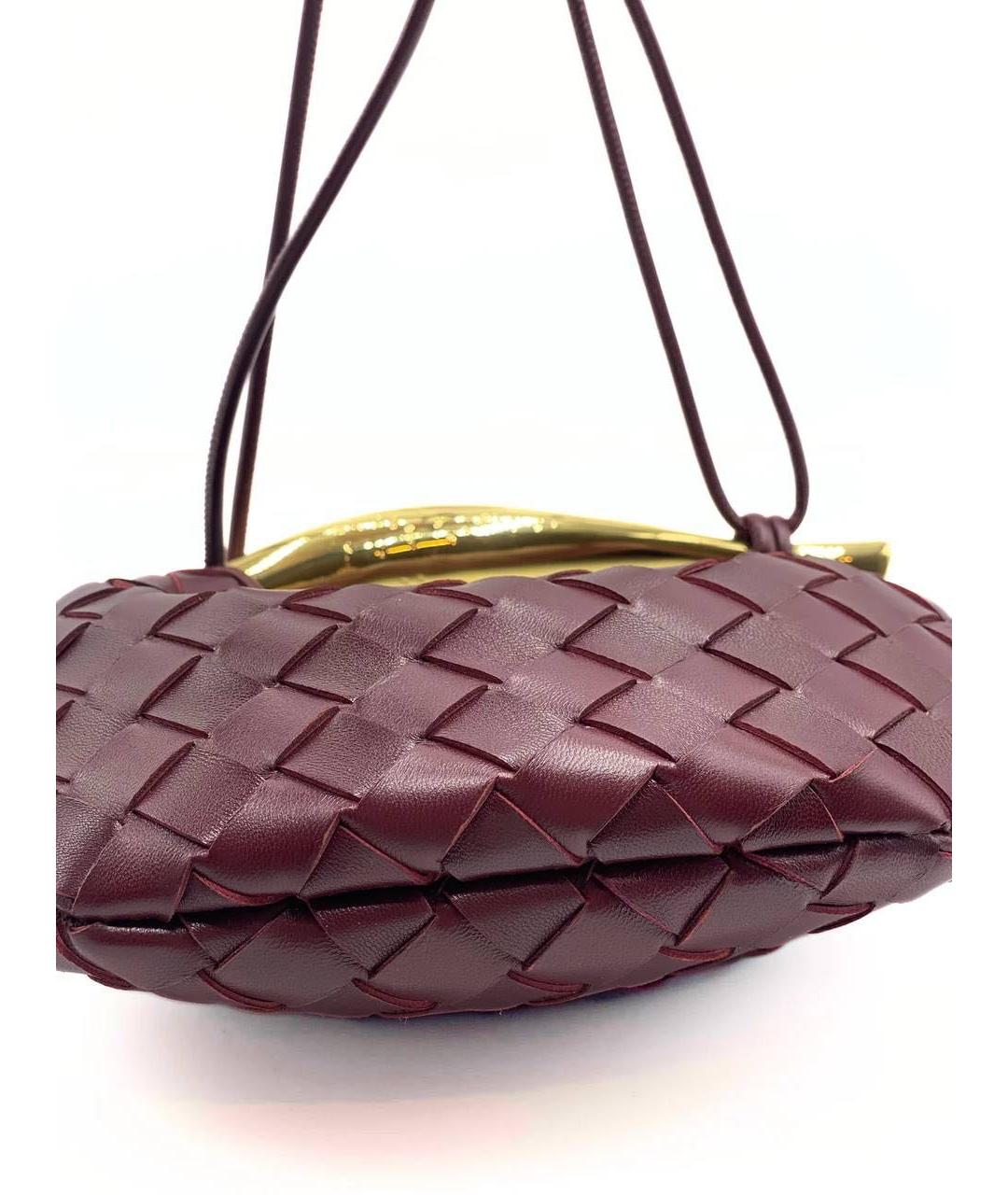 BOTTEGA VENETA Бордовая кожаная сумка с короткими ручками, фото 2