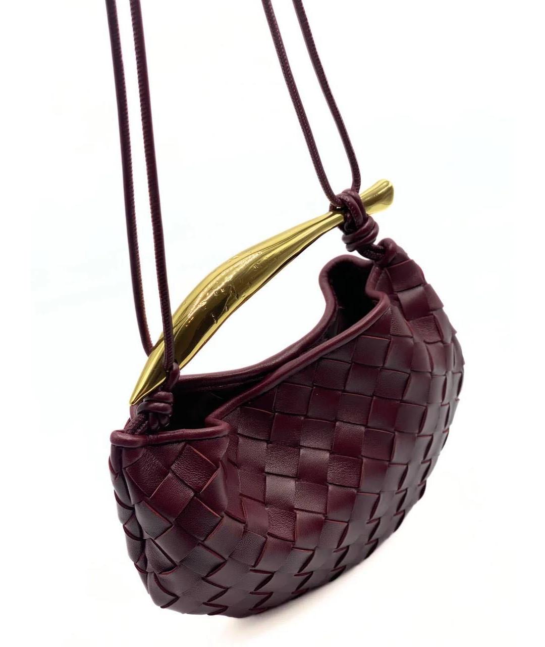 BOTTEGA VENETA Бордовая кожаная сумка с короткими ручками, фото 5