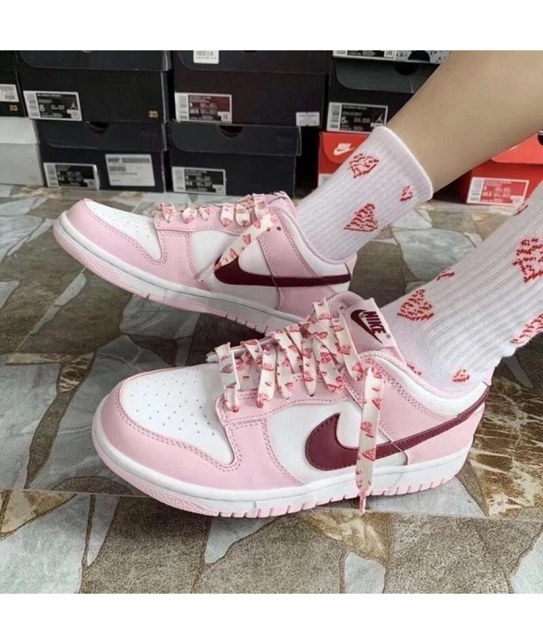 NIKE Розовые кожаные кроссовки, фото 7