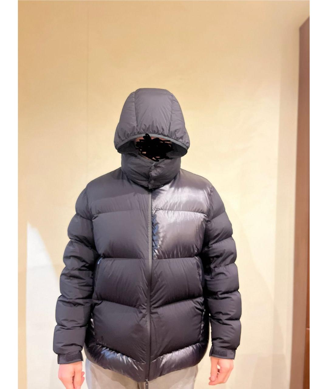 MONCLER Черный полиамидовый пуховик, фото 3