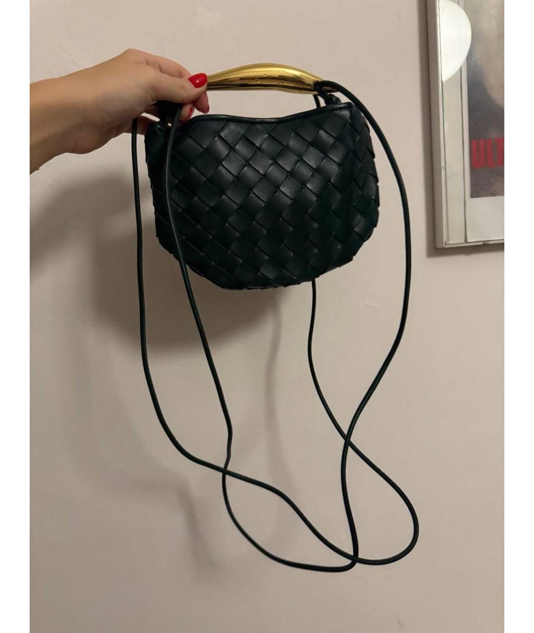 BOTTEGA VENETA Зеленая кожаная сумка с короткими ручками, фото 2