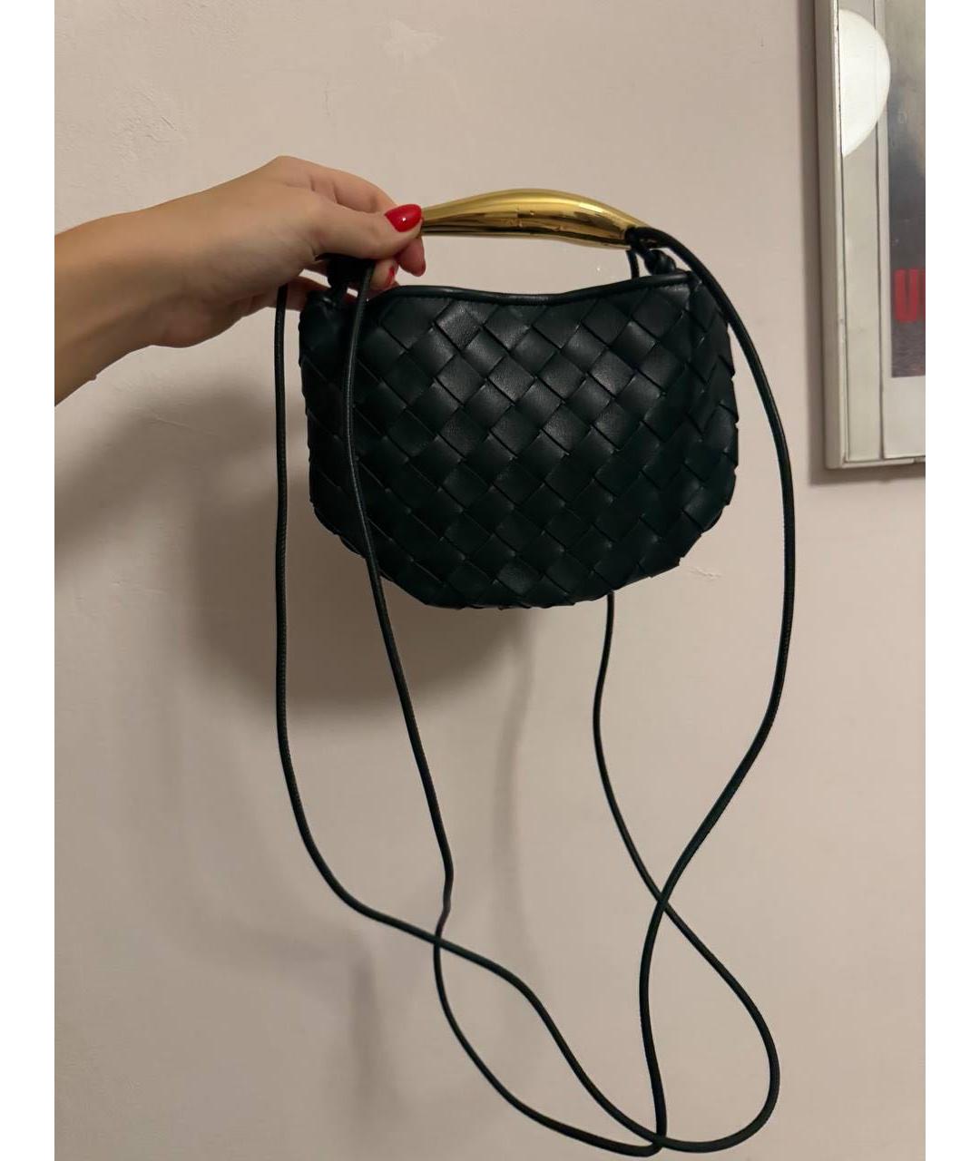 BOTTEGA VENETA Зеленая кожаная сумка с короткими ручками, фото 3