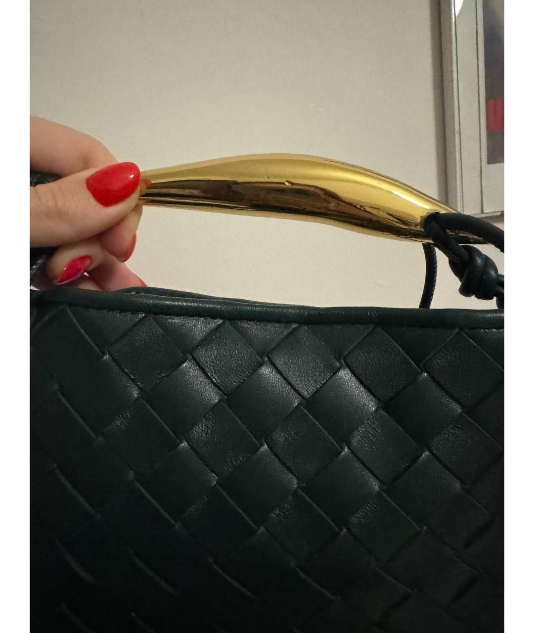BOTTEGA VENETA Зеленая кожаная сумка с короткими ручками, фото 5
