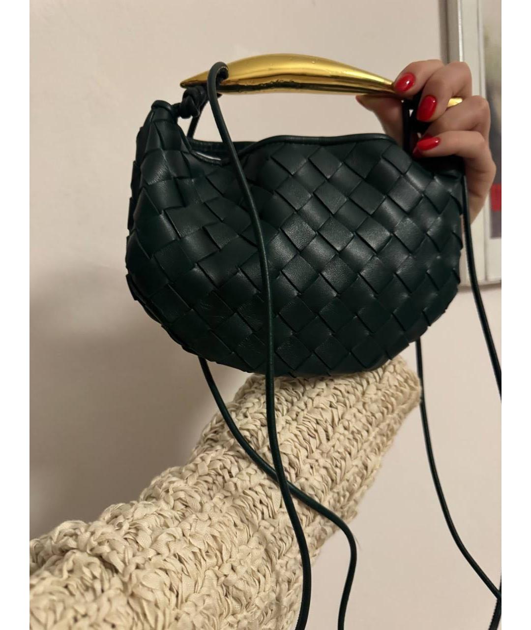 BOTTEGA VENETA Зеленая кожаная сумка с короткими ручками, фото 4
