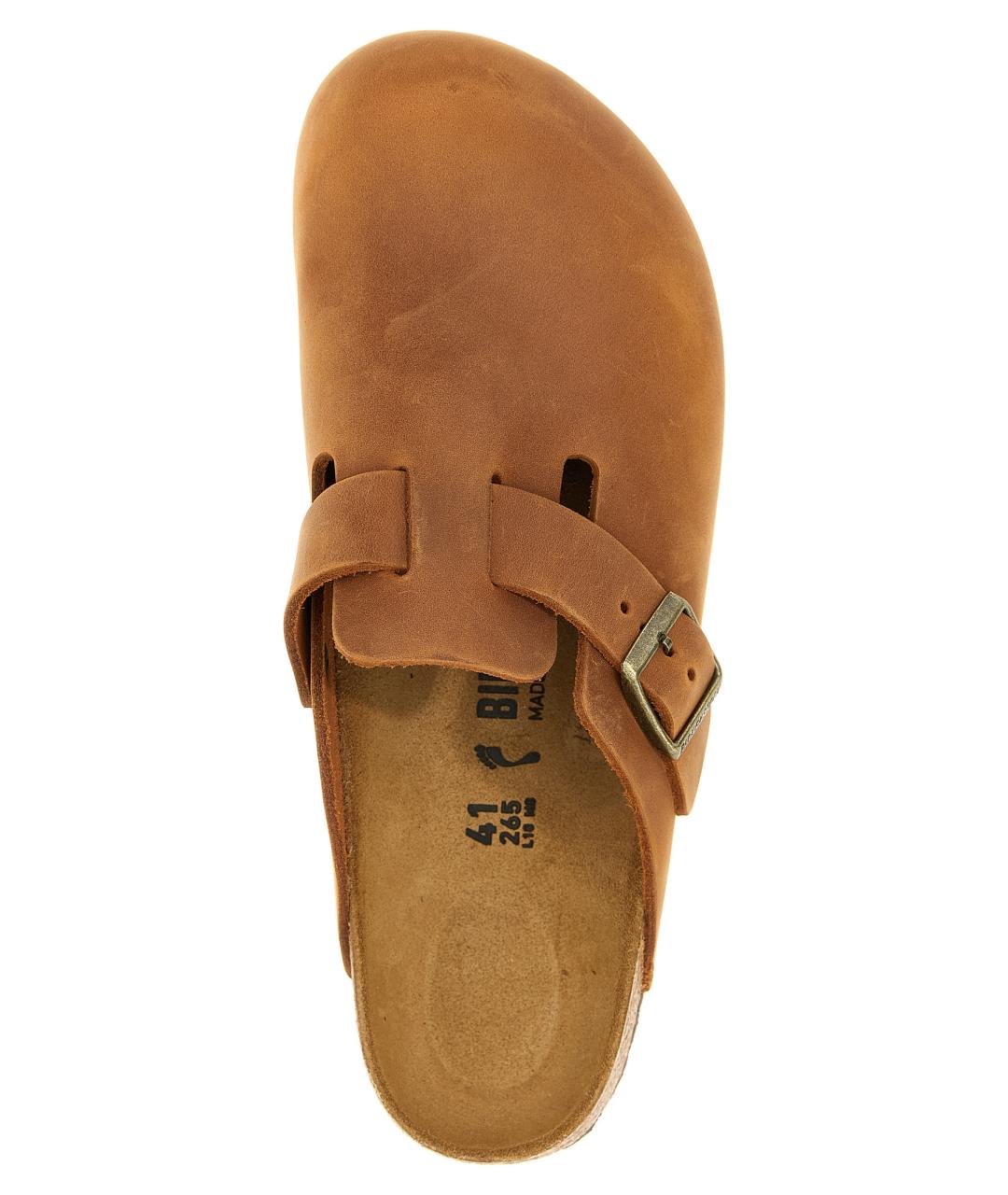 BIRKENSTOCK Коричневые кожаные шлепанцы, фото 4