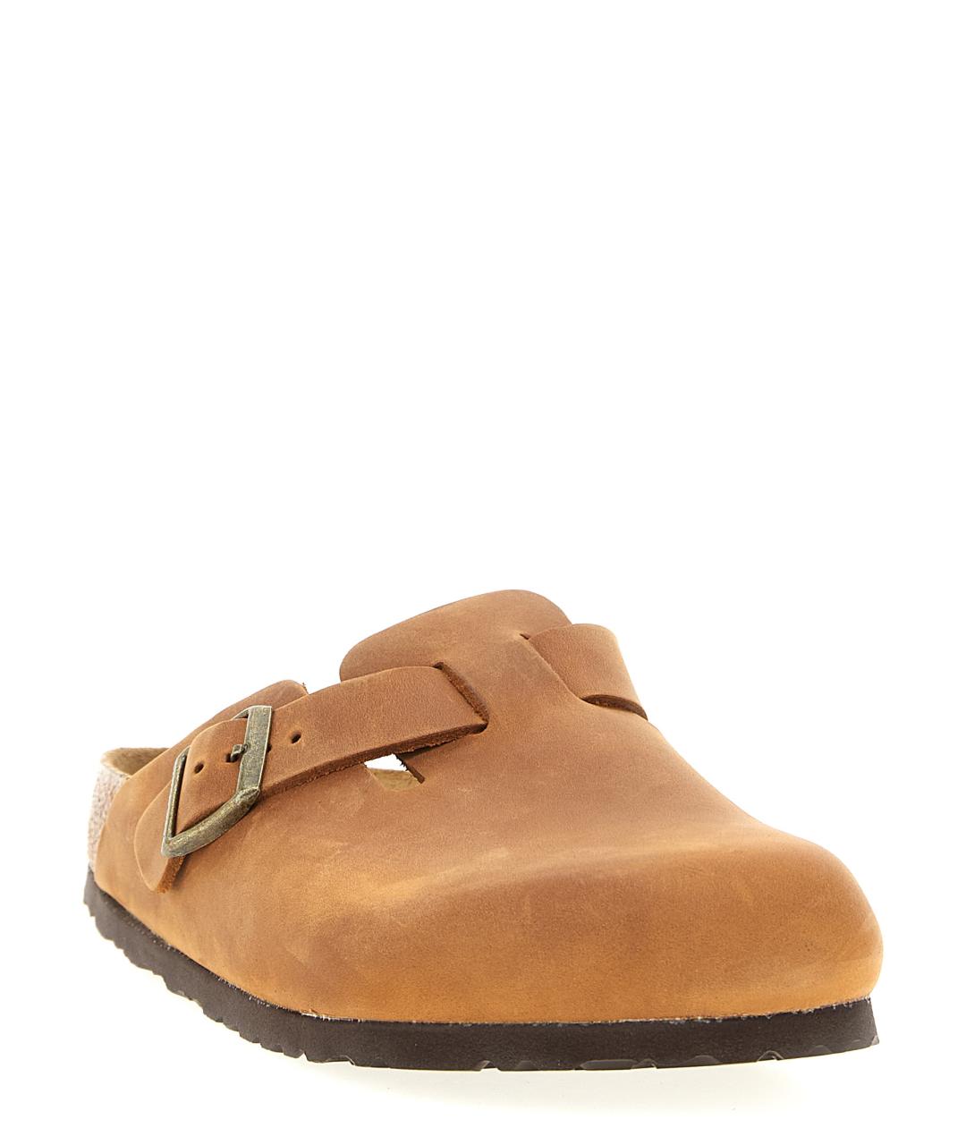 BIRKENSTOCK Коричневые кожаные шлепанцы, фото 2