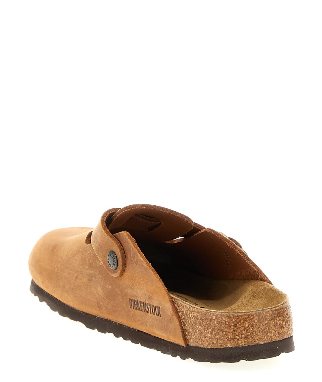 BIRKENSTOCK Коричневые кожаные шлепанцы, фото 3