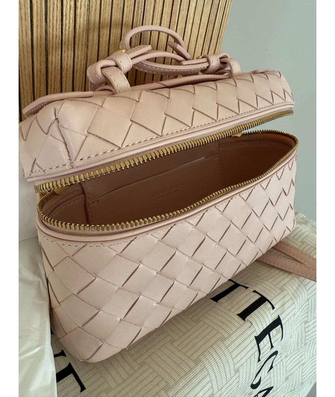 BOTTEGA VENETA Розовая кожаная сумка через плечо, фото 4